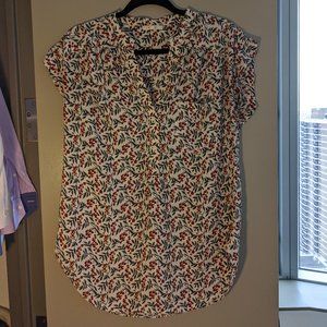 Long Line Cherry Print Blouse